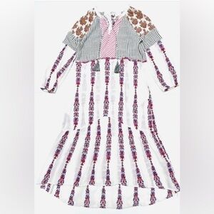 Sundance Laisella Embroidered Maxi Kaftan Dress long sleeve